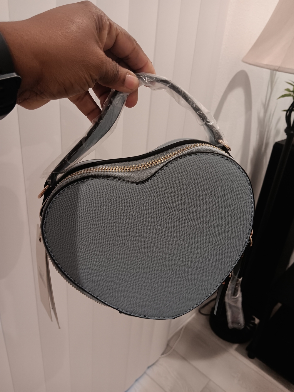 & Other Stories Heart-Shaped Top-Handle Bag in Gray